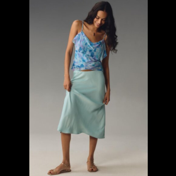 Brand New By Anthropologie Bias-Cut Ruffled Slip Cami - Picture 4 of 6